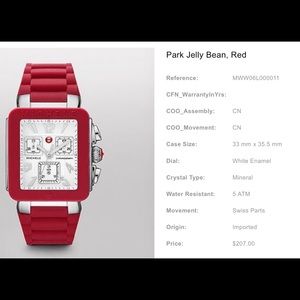 Michele Red Jelly Watch